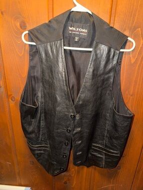 Wilson Black Leather Front Vest XL